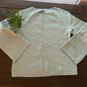 Loft Crew neck Teal Sweater. Size medium chevron